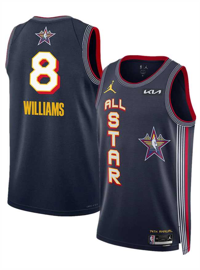 Mens 2025 All-Star #8 Jalen Williams Navy Stitched Jersey Dzhi->2025 all star->NBA Jersey
